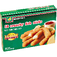 Spartan  18 crunchy breaded fish sticks made from minced fish 12oz