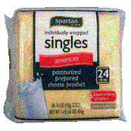 Spartan  american pasteurized process cheese product, 24 individual1lb