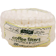 Spartan  white coffee filters, 3 1/4 in. base 100ct