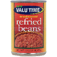 Valu Time  traditional refried beans 16oz