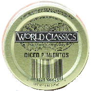 World Classics trading company diced pimientos 4oz