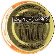 World Classics  sliced pimientos 2oz