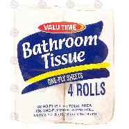 Valu Time  bathroom tissue, one-ply  4pk