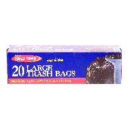 Valu Time  trash bags & ties, 30 gallon  20ct