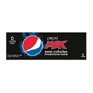 Diet Pepsi Max cola, zero calories, ginseng & caffeine, 12 12-144fl oz
