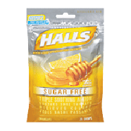 Halls Cough Suppressant honey-lemon sugar free menthol drops  25ct