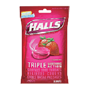 Halls  strawberry menthol drops, cough suppressant  30ct