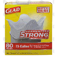 Glad  quick-tie tall kitchen bags, 13 gallon size  80ct