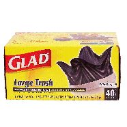 Glad Quick-Tie large trash bags, 30 gallon size  40ct