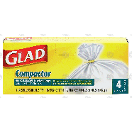 Glad Compactor 18 gallon kitchen bags with key-lock closures  4ct