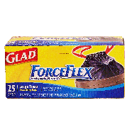 Glad Force Flex large trash bags, stretchable strength, 30 gallon  25ct