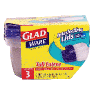 Glad  tall entree 5.25 cup large square containers with interlockin 3ct