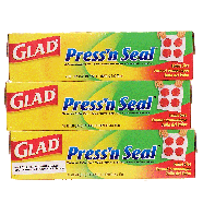 Glad Press 'n Seal multipurpose sealing wrap, 140-sq. ft. 3pk