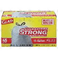 Glad  13 gallon tall kitchen drawstring trash bags  45ct