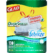 Glad Odor Shield 13 gallon tall kitchen drawstring bags with febre 40ct