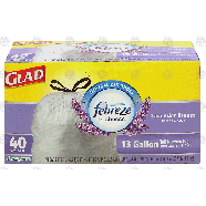 Glad Odor Shield 13 gallon tall kitchen bags with febreze freshnes 40ct