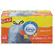 Glad Odor Shield 13 gallon tall kitchen bags with febreze freshnes 40ct
