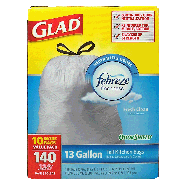 Glad febreze freshness tall drawstring kitchen bags, 13-gallon si140ct