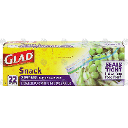 Glad Snack snack size zipper bags, 6-5/8 in x 3-1/4 in  22pk