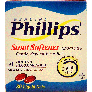 Phillips  stool softener, stimulant/cramp free, liquid gels  30ct