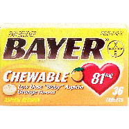 Bayer  chewable low dose aspirin orange flavor 36ct