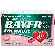 Bayer  pain reliever, low dose baby aspirin, cherry flavored, 81 m36ct
