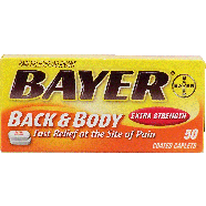 Bayer  extra strength back & body pain aspirin coated caplets 50ct