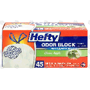 Hefty Odor Block tall kitchen drawstring bags, 13 gal, clean apple 45ct