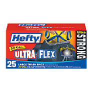 Hefty Ultra Flex 30 gallon multipurpose large trash drawstring bag 25ct