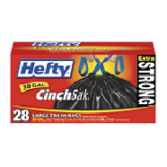 Hefty  multipurpose large trash drawstring bags, 30 gal  28ct