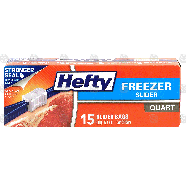 Hefty  slider quart size freezer bags, 7 in x 8 in  15ct