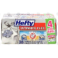Hefty Ultimate Flex tall kitchen drawstring bags, clean burst scen 38ct