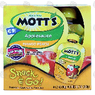 Mott's Snack & Go! mango peach applesauce, 4-pouches 12.7oz