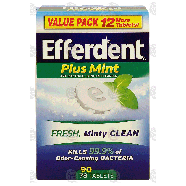 Efferdent  denture cleaner plus mint, anti-bacterial tablets  90ct