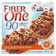 Fiber One 90 calorie chocolate peanut butter chewy bars, 5-bars 4.1oz