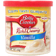 Betty Crocker Rich & Creamy vanilla frosting made with real butter16oz