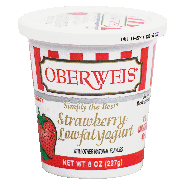 Oberweis Simply the Best strawberry lowfat yogurt, 1% milkfat 8oz