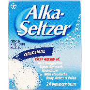 Alka Seltzer Original fast relief antacid & pain relief medicine f 24ct