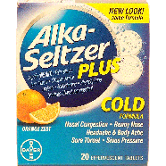 Alka Seltzer Plus cold formula effervescent tablets, orange zest f 20ct