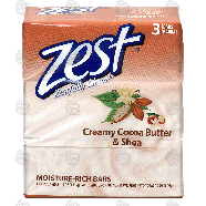 Zest Zestfully Clean moisture-rich bars, creamy cocoa butter & shea 3pk