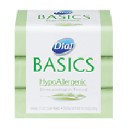 Dial Basics bar soaps, hypo allergenic, 3-2oz ounce bars  10.5oz