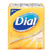 Dial Bar Gold antibacterial deodorant soap  3ct