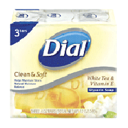 Dial Bar Soap Glycerin w/White Tea & Vitamins 4 Oz 3ct
