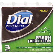 Dial For Men fresh reaction; soap bars, micro-infused scent technol 3pk
