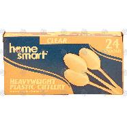 Home Smart  heavyweight plastic cutlery, 24 clear spoons  24pk
