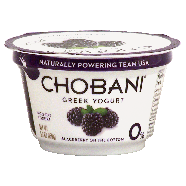 Chobani Greek Yogurt blackberry on the bottom non-fat yogurt 5.3oz