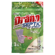 Drano  advanced septic treatment, 3 no-mess pouches, 1 pouch per 4.5oz