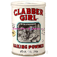 Clabber Girl  baking powder, double acting, gluten free 10oz