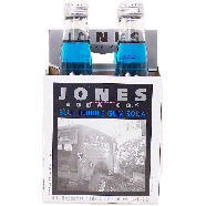 Jones  blue bubble gum soda, 4-pack 12-ounce glass bottles 48fl oz