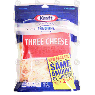 Kraft Philadelphia three cheese; shredded monterey jack, colby & c8-oz